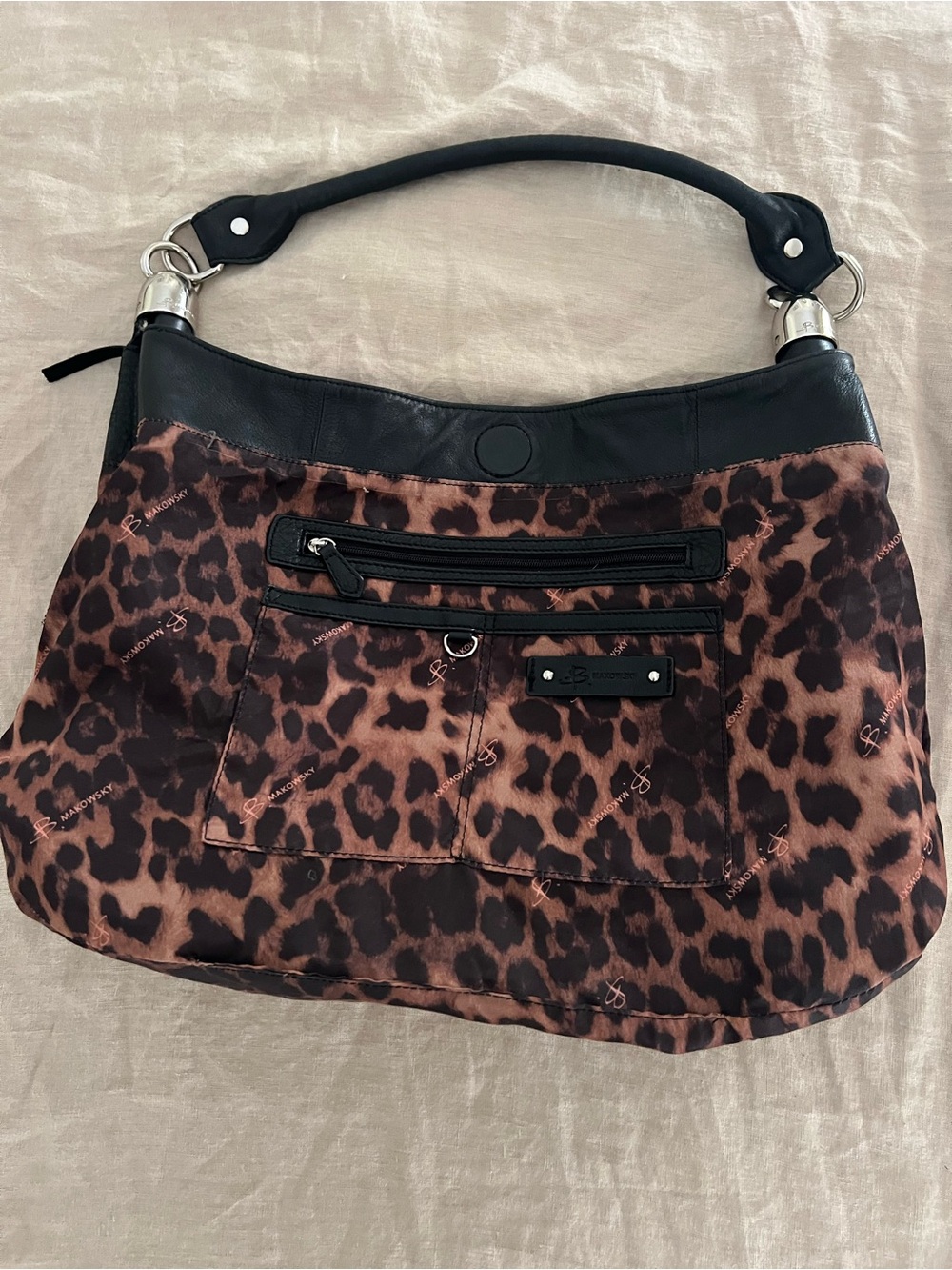 B. Makowsky Andalusia Fringe Shoulder Bag - Black Leather - Like New - Picture 8 of 12